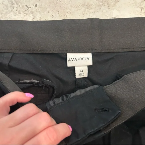 Ava & Viv Black Cropped Dress Pants SIZE 24 - Picture 4 of 6